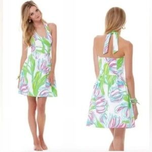 Lilly Pulitzer Ross Halter Dress Ring the Bellboy Size 4 NEW. 1384